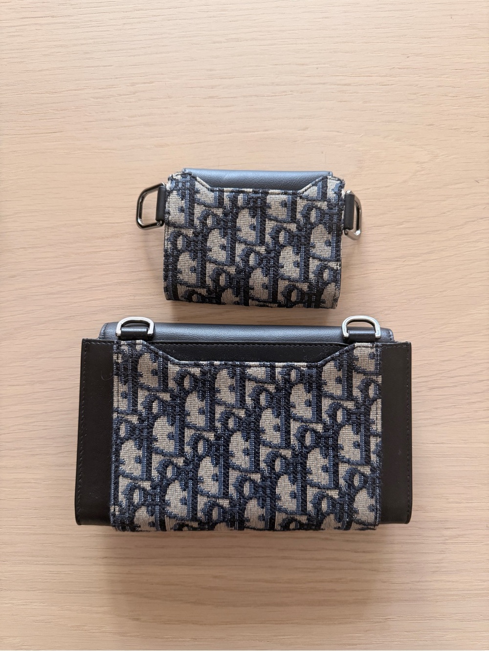 Dior Elite Oblique Jacquard Leather Detachable Shoulder Crossbody Bag in Blue - Picture 10 of 11